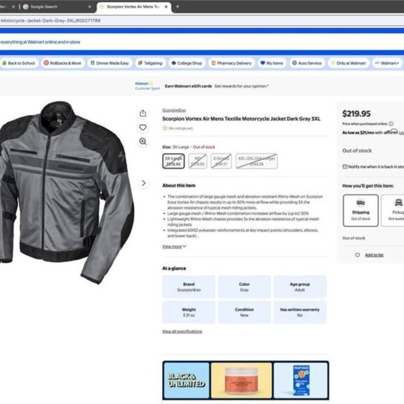 Scorpion EXO Vortex Air Men's Mesh Reflective Motorcycle Riding Jacket Abrasion - Picture 2 of 8